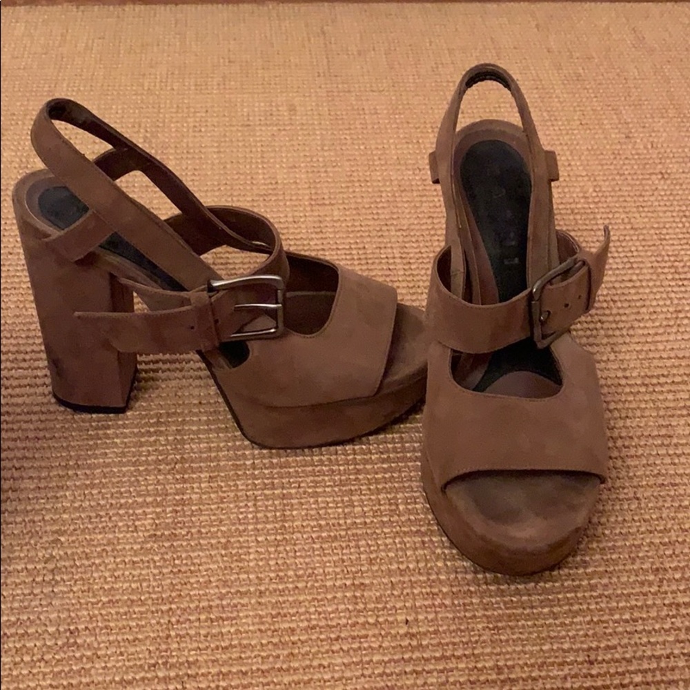 Marni brown suede heels